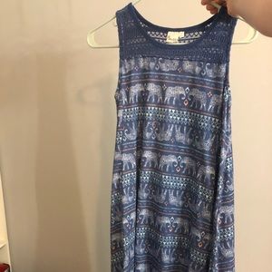 Mudd Sundress Elephant Patter Lace Top